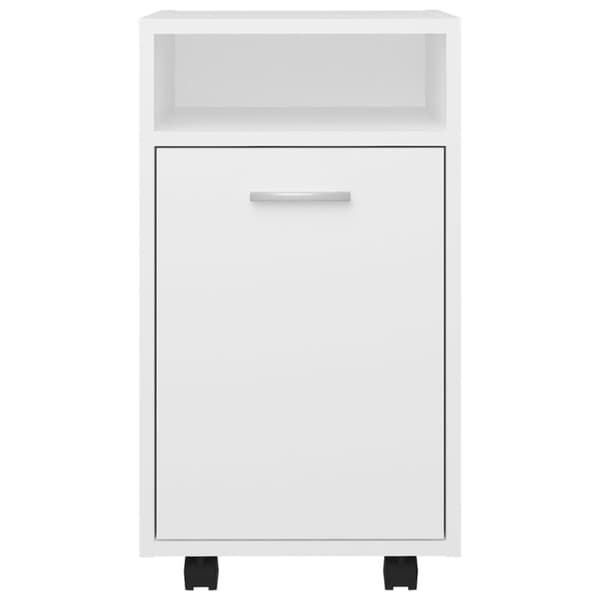vidaXL Sideskap med hjul hvit 33x38x60 cm sponplater