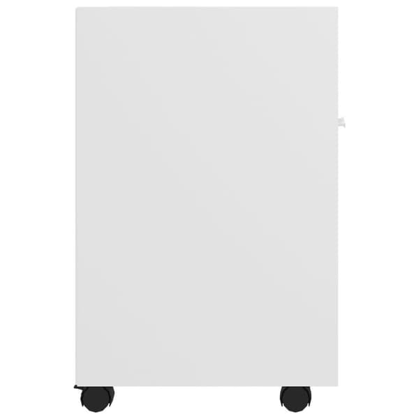 vidaXL Sideskap med hjul hvit 33x38x60 cm sponplater