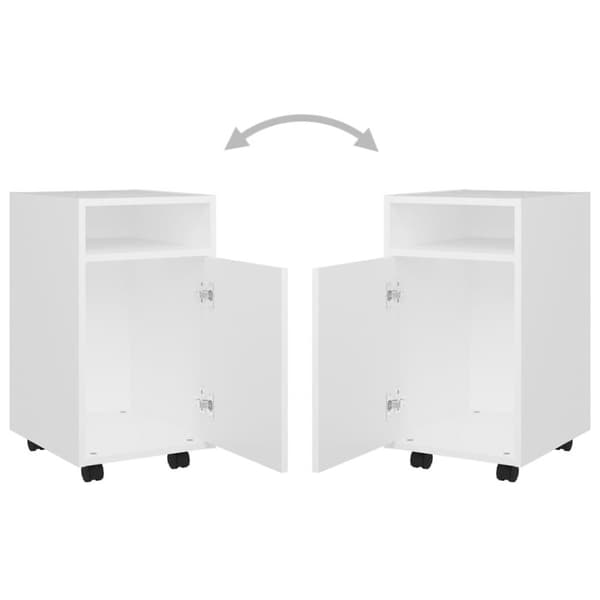 vidaXL Sideskap med hjul hvit 33x38x60 cm sponplater
