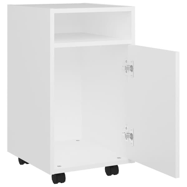 vidaXL sideskab med hjul 33x38x60 cm spånplade hvid