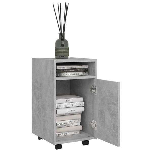 vidaXL sideskab med hjul 33x38x60 cm spånplade betongrå
