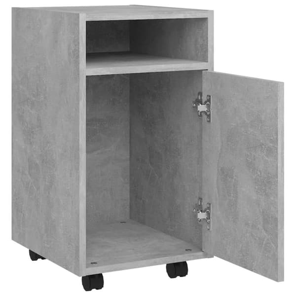 vidaXL sideskab med hjul 33x38x60 cm spånplade betongrå