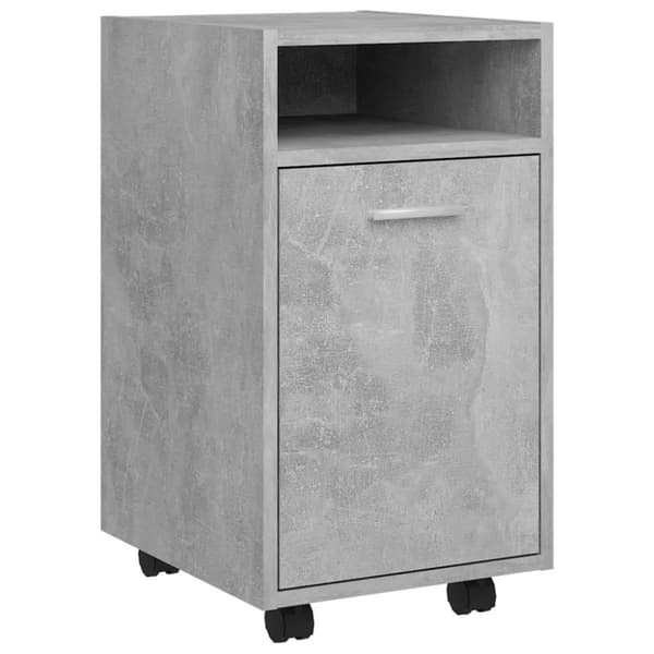 vidaXL sideskab med hjul 33x38x60 cm spånplade betongrå