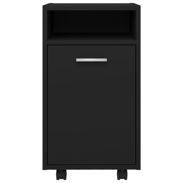 vidaXL Sideskap med hjul svart 33x38x60 cm sponplater