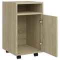 Miniatyrbilde 6 av 10: vidaXL Sideskap med hjul sonoma eik 33x38x60 cm sponplater