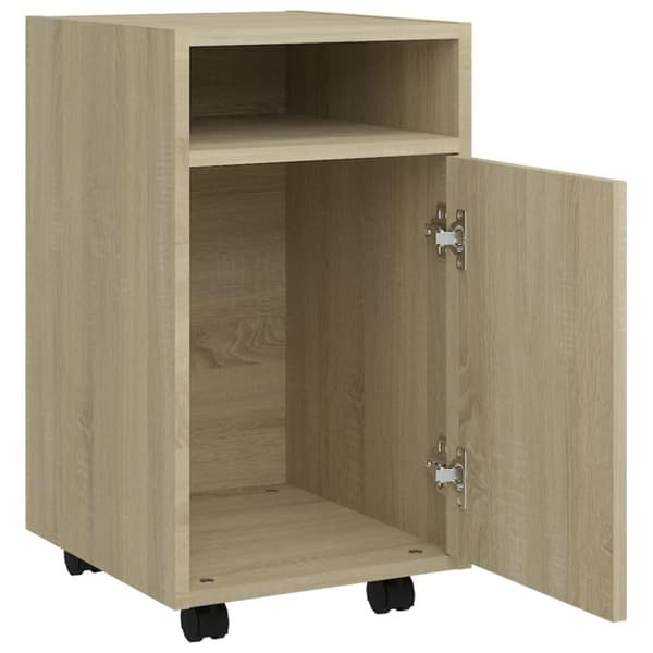 vidaXL Sideskap med hjul sonoma eik 33x38x60 cm sponplater