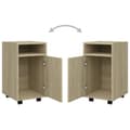 Miniatyrbilde 7 av 10: vidaXL Sideskap med hjul sonoma eik 33x38x60 cm sponplater