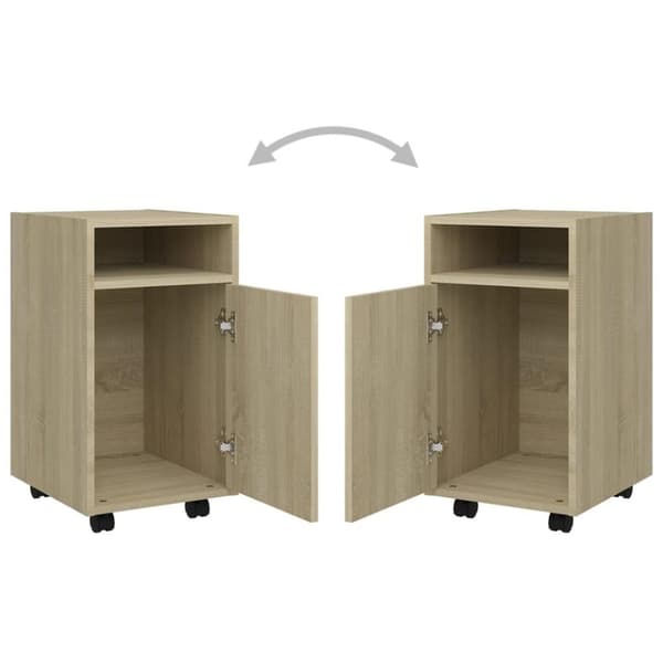 vidaXL Sideskap med hjul sonoma eik 33x38x60 cm sponplater