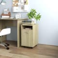 Miniatyrbilde 10 av 10: vidaXL Sideskap med hjul sonoma eik 33x38x60 cm sponplater