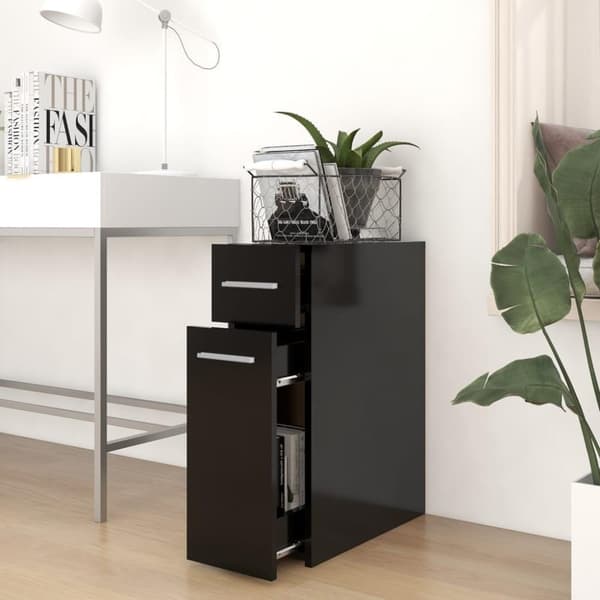 vidaXL Apteekkarinkaappi musta 20x45,5x60 cm lastulevy