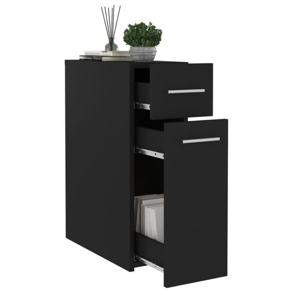 vidaXL Apteekkarinkaappi musta 20x45,5x60 cm lastulevy