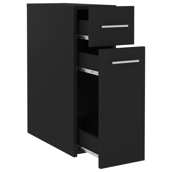vidaXL Apteekkarinkaappi musta 20x45,5x60 cm lastulevy