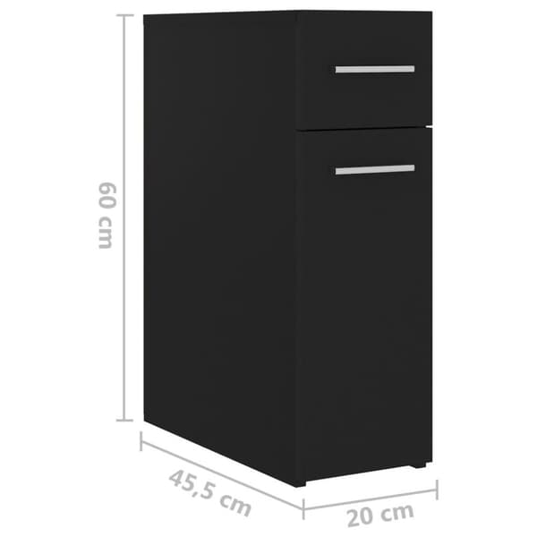 vidaXL Apteekkarinkaappi musta 20x45,5x60 cm lastulevy