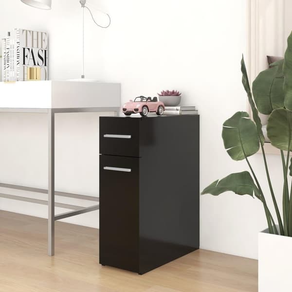 vidaXL Apteekkarinkaappi musta 20x45,5x60 cm lastulevy