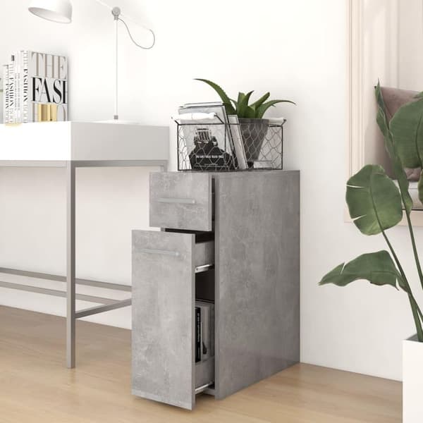 vidaXL højskab 20x45,5x60 cm spånplade betongrå