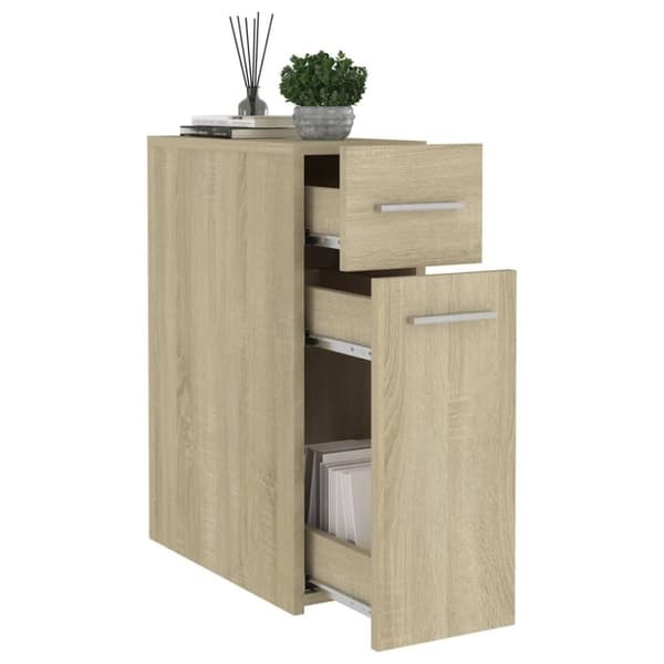 vidaXL udtræksskab 20x45,5x60 cm konstrueret træ sonoma-eg
