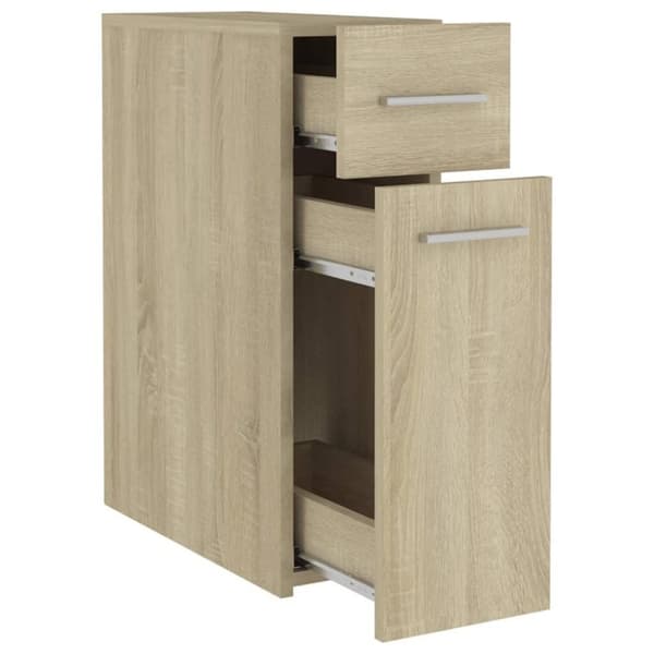 vidaXL udtræksskab 20x45,5x60 cm konstrueret træ sonoma-eg