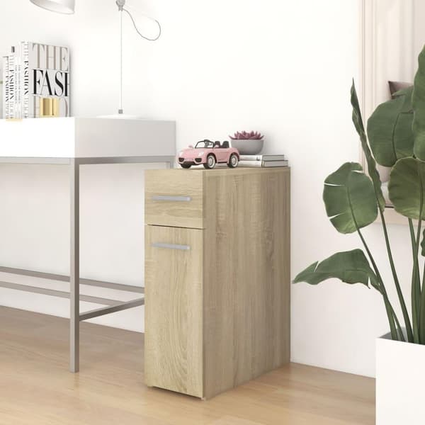 vidaXL udtræksskab 20x45,5x60 cm konstrueret træ sonoma-eg