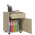 Miniatyrbillede 4 af 10: vidaXL skab med hjul 45x38x54 cm spånplade sonoma-eg