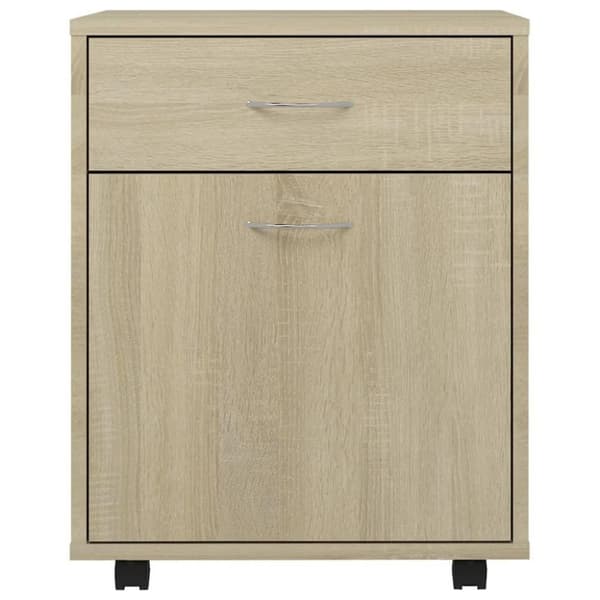 vidaXL skab med hjul 45x38x54 cm spånplade sonoma-eg