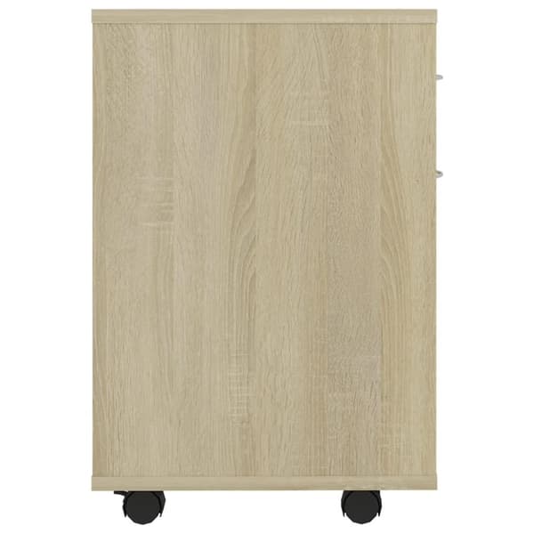 vidaXL skab med hjul 45x38x54 cm spånplade sonoma-eg