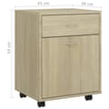 Miniatyrbillede 8 af 10: vidaXL skab med hjul 45x38x54 cm spånplade sonoma-eg