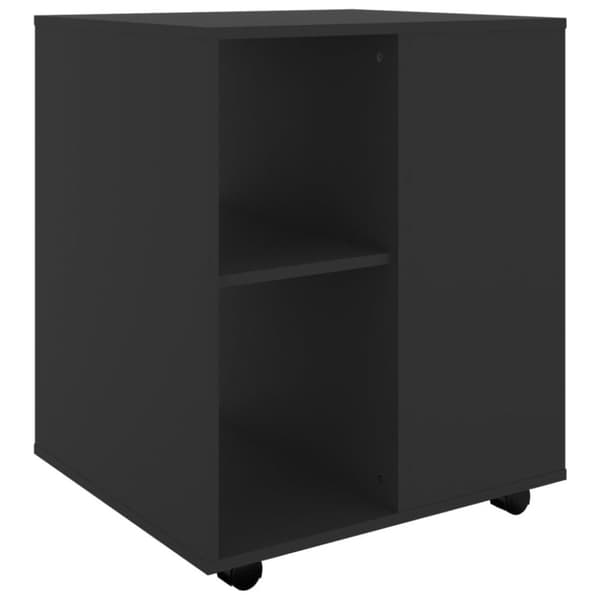 vidaXL skab med hjul 60x53x72 cm spånplade sort