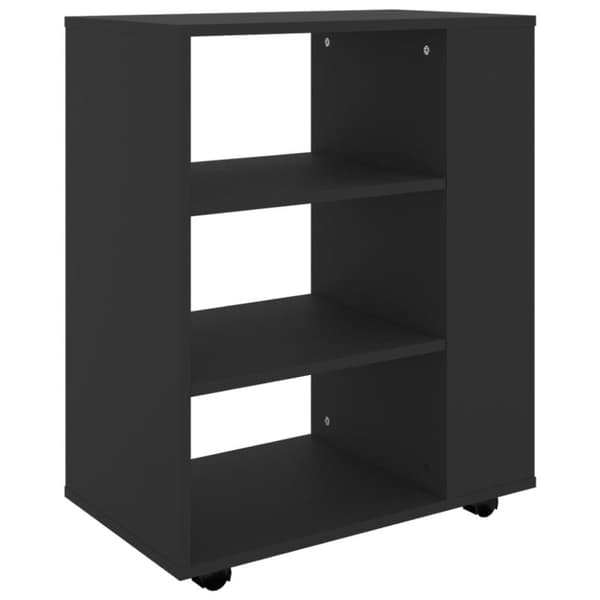 vidaXL Rulleskap svart 60x35x75 cm sponplate