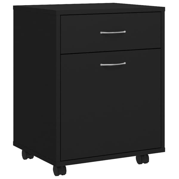 vidaXL rullende arkivskab 45x38x54 cm spånplade sort