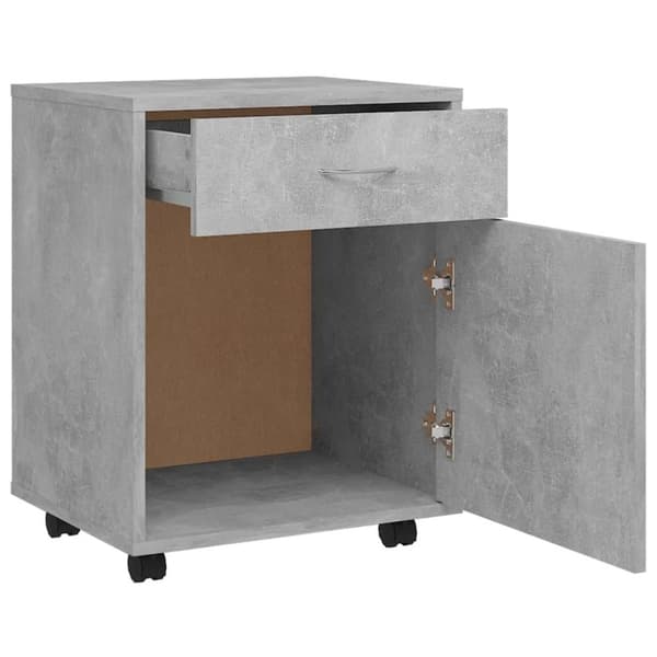 vidaXL skab med hjul 45x38x54 cm spånplade betongrå