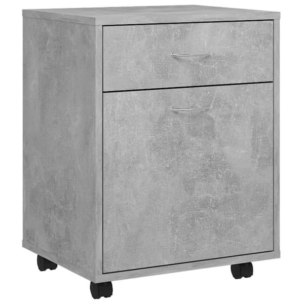 vidaXL skab med hjul 45x38x54 cm spånplade betongrå