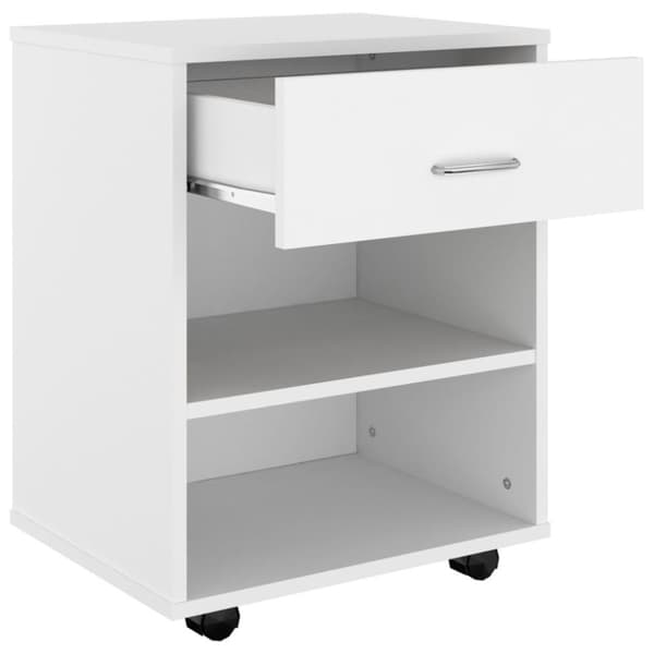vidaXL skab med hjul 46x36x59 cm spånplade hvid