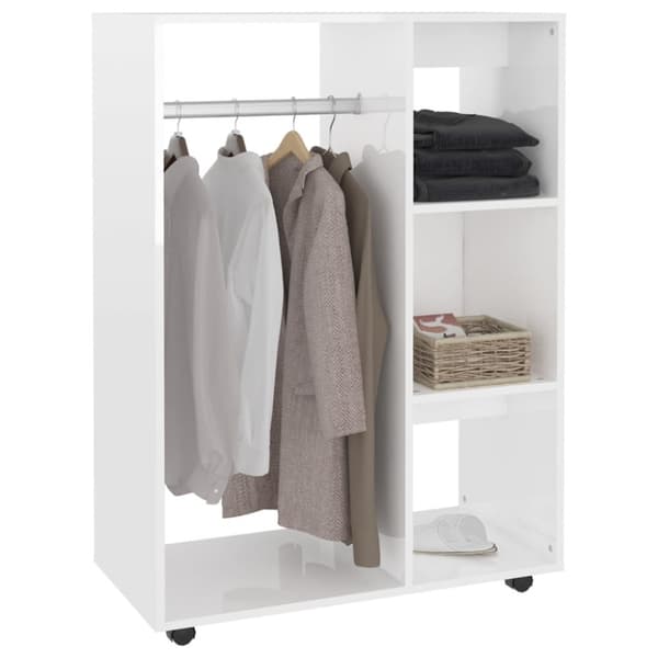 vidaXL garderobe 80x40x110 cm spånplade hvid højglans