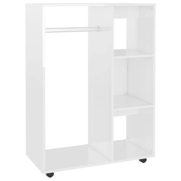 vidaXL garderobe 80x40x110 cm spånplade hvid højglans