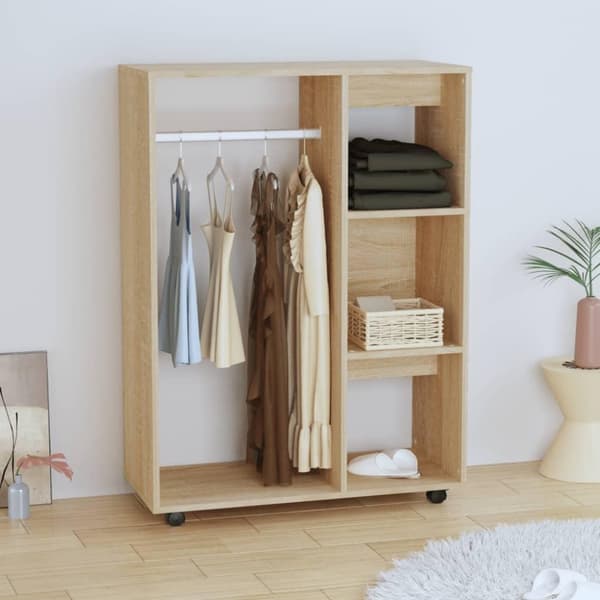 vidaXL Garderobe sonoma eik 80x40x110 cm konstruert tre