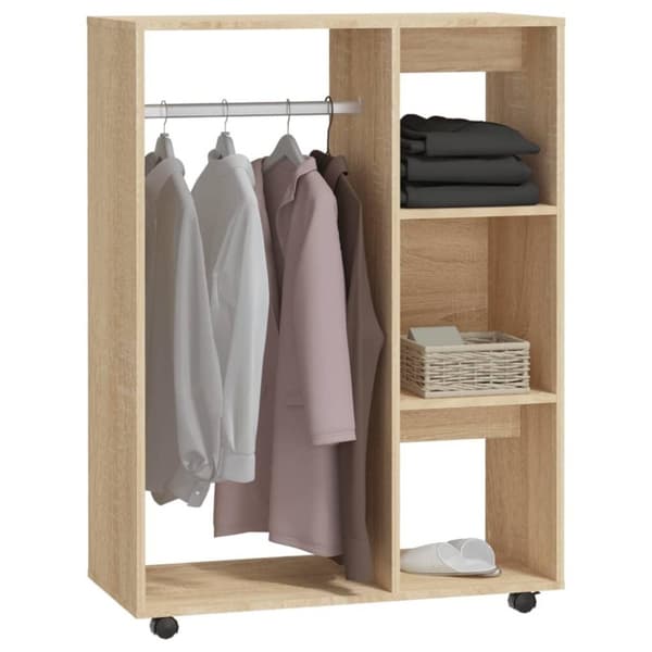 vidaXL Garderobe sonoma eik 80x40x110 cm konstruert tre