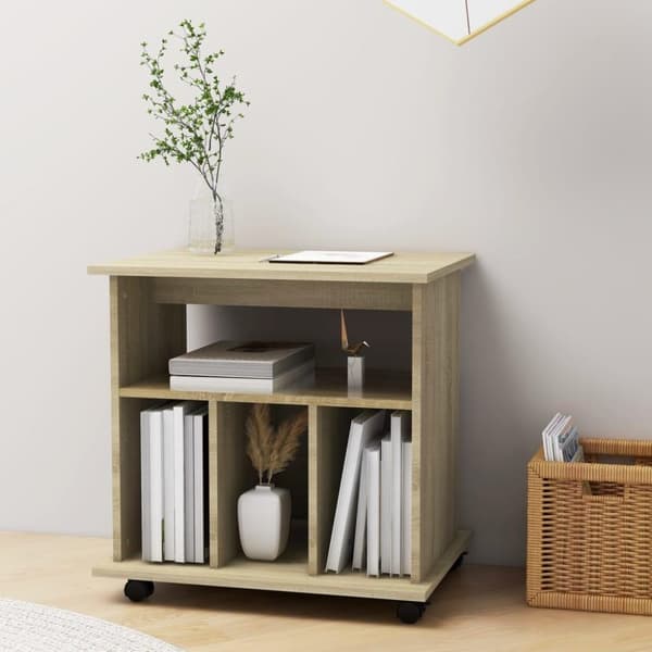 vidaXL Skåp med hjul sonoma-ek 60x45x60 cm spånskiva