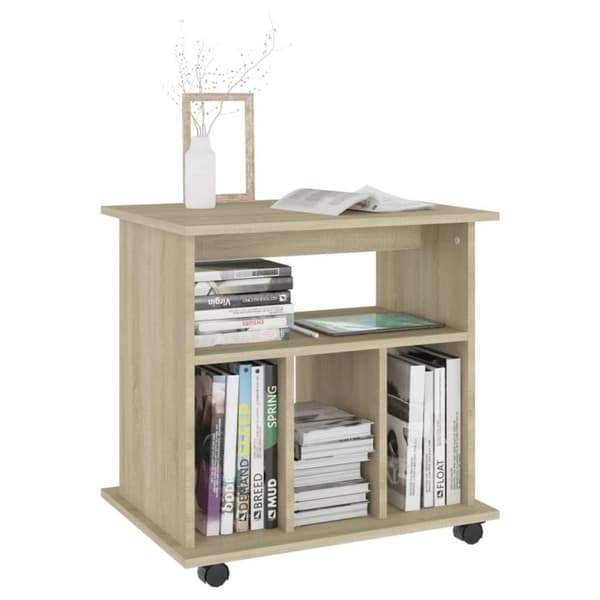 vidaXL Skåp med hjul sonoma-ek 60x45x60 cm spånskiva