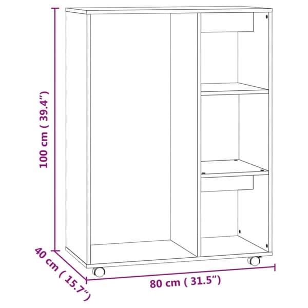 vidaXL Garderobe betonggrå 80x40x110 cm konstruert tre