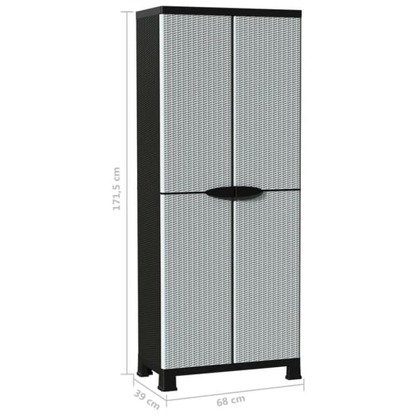 vidaXL opbevaringsskab 68x39x171,5 cm rattandesign plastik