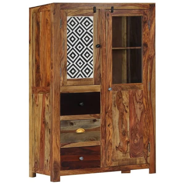 Medina High Cabinet 95x48x150 cm Massiivinen Shesham Wood