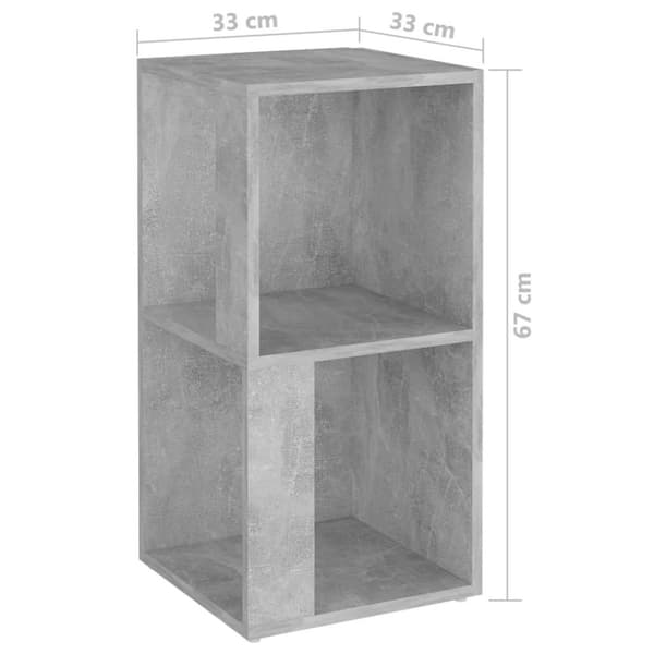 vidaXL Kulmakaappi betoninharmaa 33x33x67 cm lastulevy