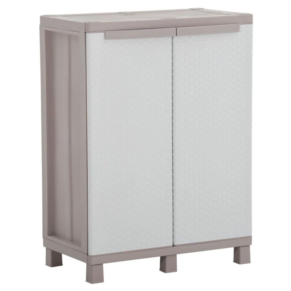 vidaXL Förvaringsskåp med 2 dörrar 68x37,5x91,5 cm ljusgrå och beige