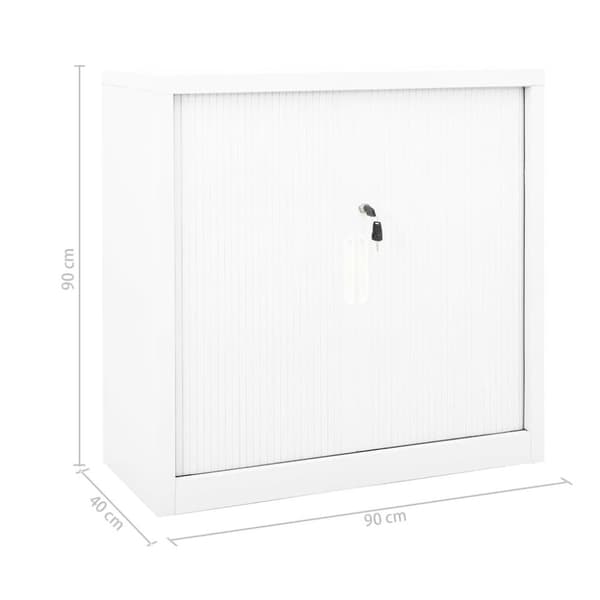 vidaXL Skap med skyvedør 90x40x90 cm stål hvit