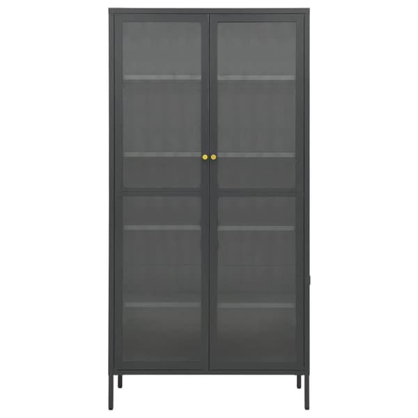 vidaXL Vitrineskap antrasitt 90x40x180 cm stål og herdet glass