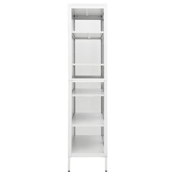 vidaXL Vitrinskåp vit 90x40x180 cm stål och härdat glas
