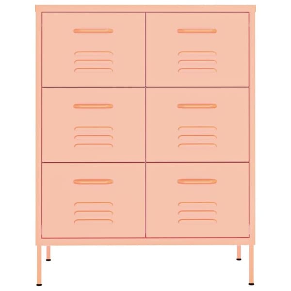 vidaXL Lipasto pinkki 80x35x101,5 cm teräs