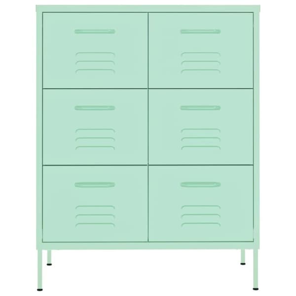 vidaXL kommode 80x35x101,5 cm stål mintgrøn