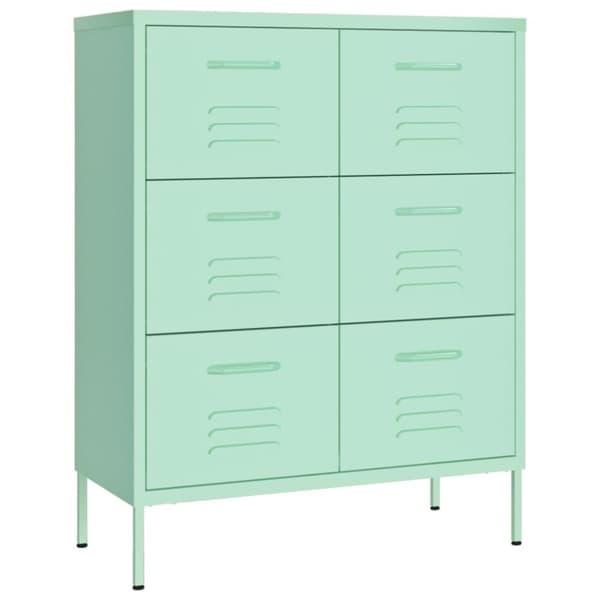 vidaXL kommode 80x35x101,5 cm stål mintgrøn