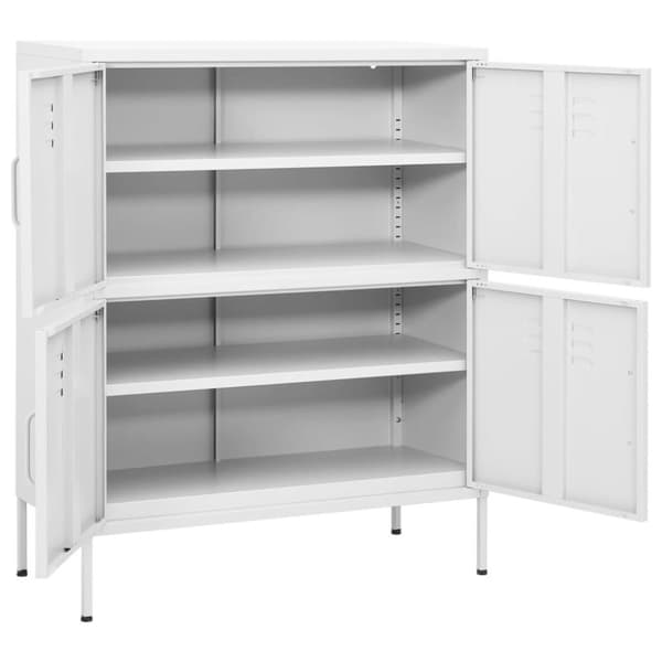 vidaXL opbevaringsskab 80x35x101,5 cm stål hvid